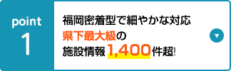 福岡密着型で細やかな対応 県下最大級の施設情報1,400件超